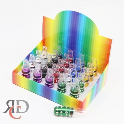 METAL BULLET PIPE WITH ACRYLIC MOUTH PIECE MBT06 25CT/ DISPLAY